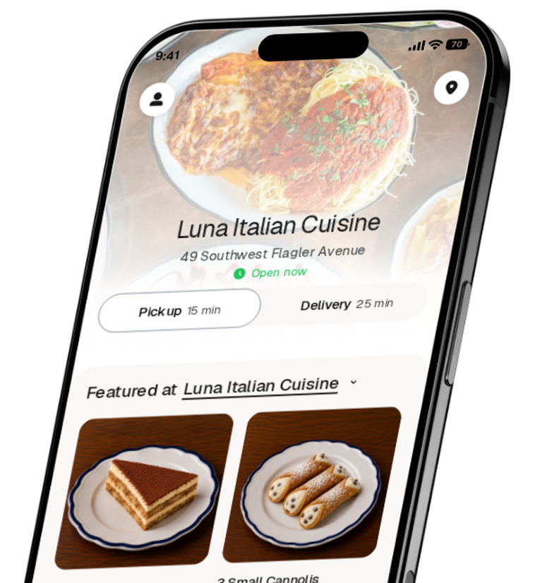 Luna Italian Cuisine app preview