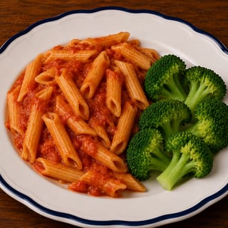 Kid Pasta W/ Steamed Broccoli
